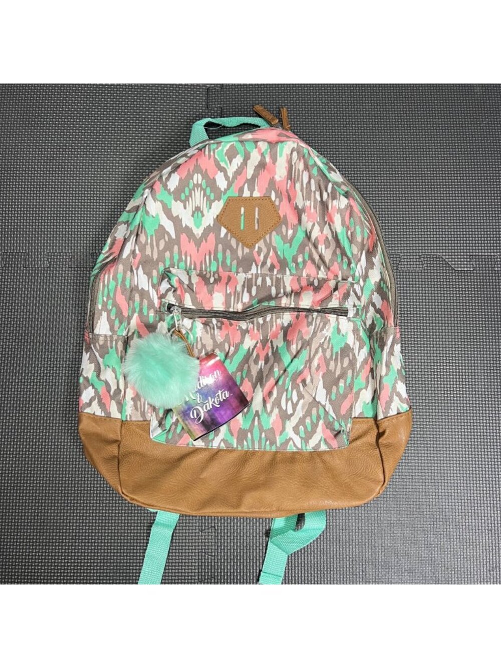 Madison & Dakota Colorful Backpack With Faux Leather Accents Front Pocket And Pa